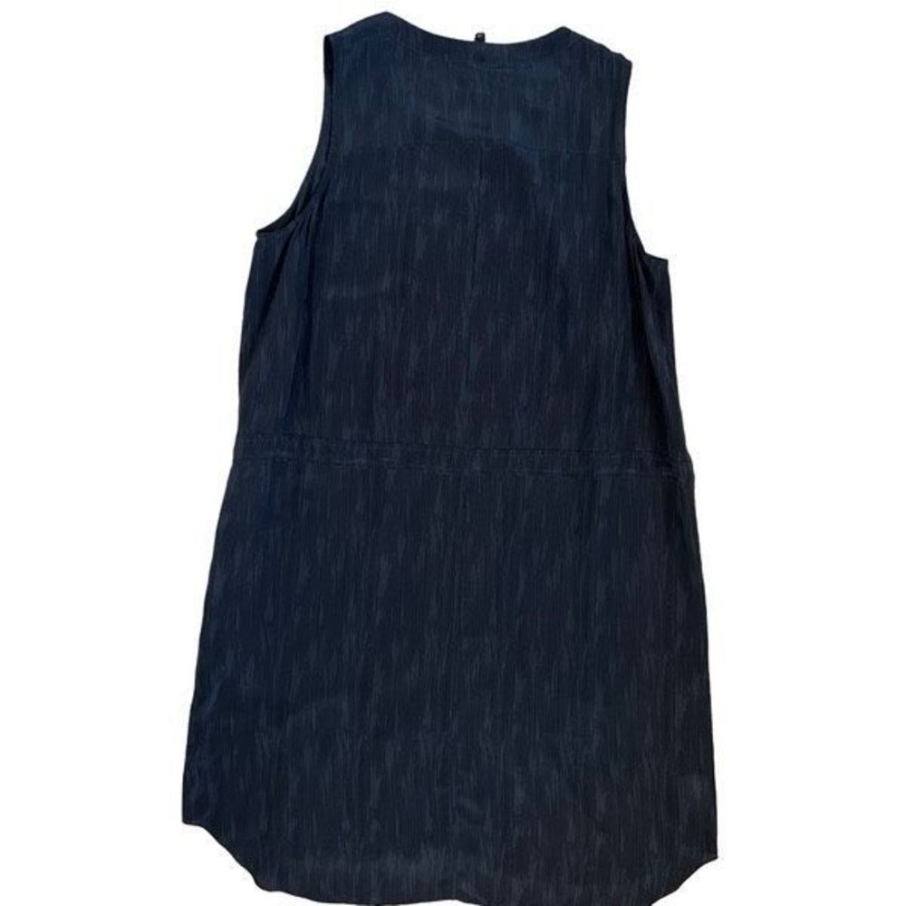 Eileen Fisher Print Silk V-Neck Front Zip Dress with Pockets - Size Large - $278 - Picture 4 of 8